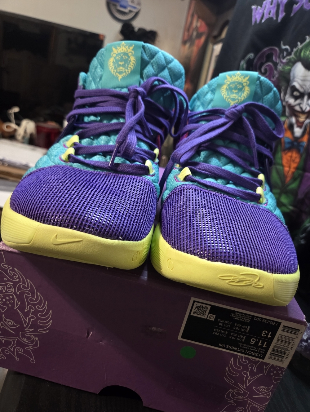 Nike LeBron Witness 8 VIII Basketball Shoes - Field Purple/Teal - Men’s 11.5 - Picture 10 of 13